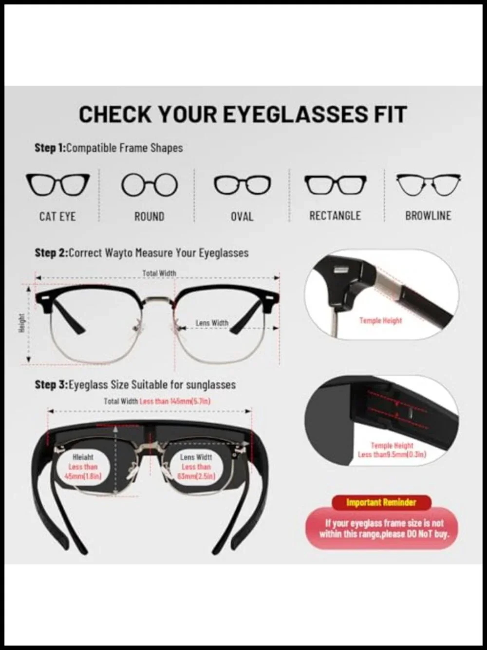 Polarized Fit Over Sunglasses UV400 Wrap Around for Driving Cycling Fishing
